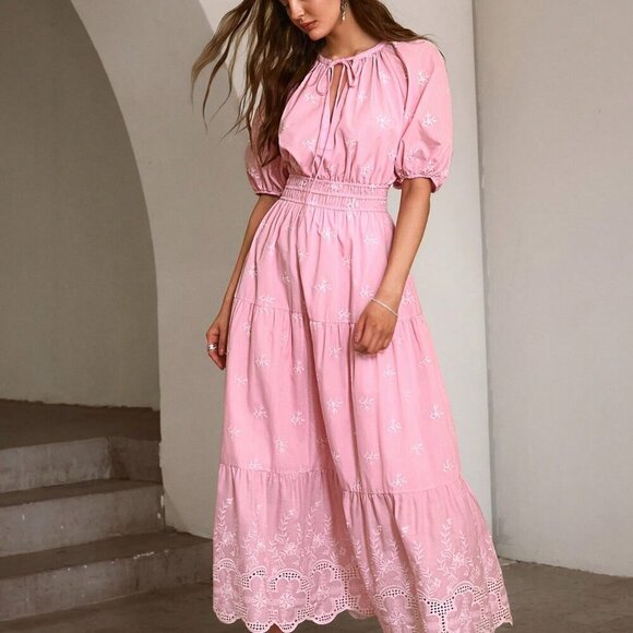 sachin and babi light blue dress VERTEX&KAIBIN Women's Fall Bohemian Floral Maxi Dress - V-Neck Lantern  Sleeve A-Line Flowy Beach Dress